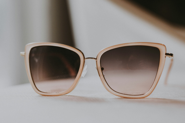 stylish glasses on table